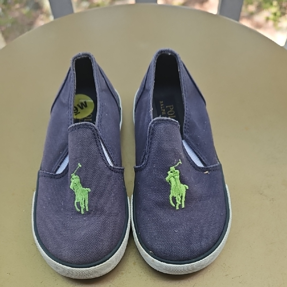 Ralph Lauren Navy Canvas Slip-Ons